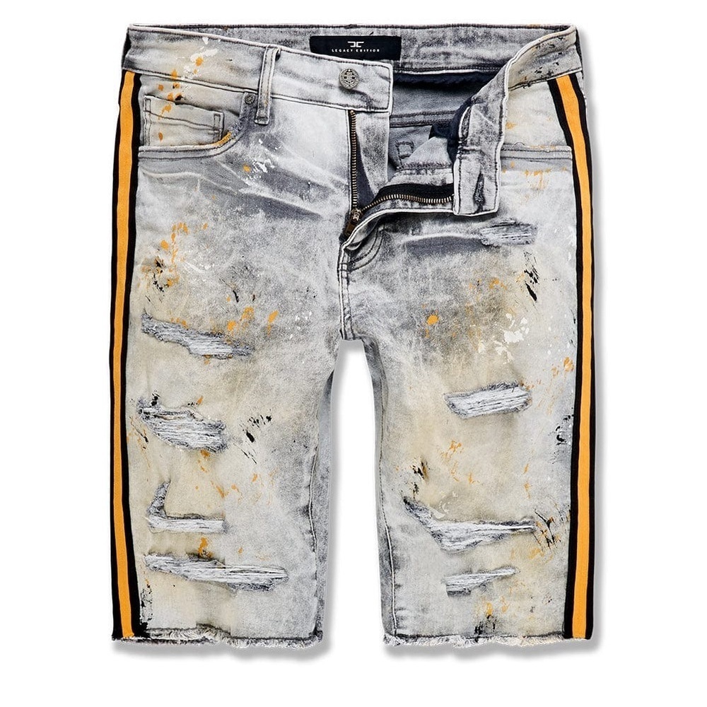Stylish Gray Distressed Men Shorts Sz 32